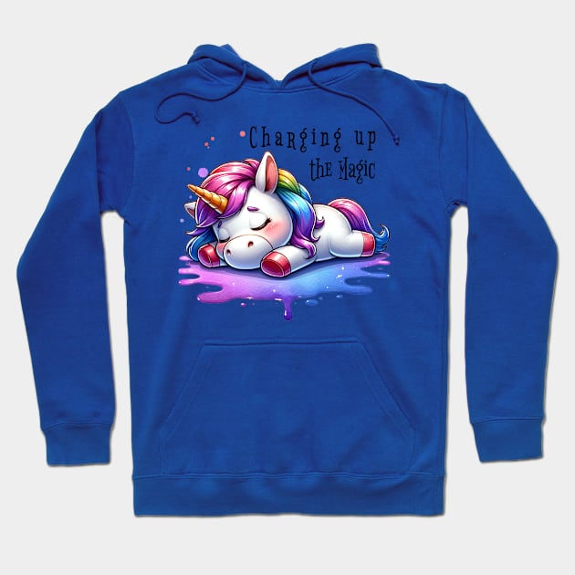 Tired unicorn Hoodie by Fantasy Vortex